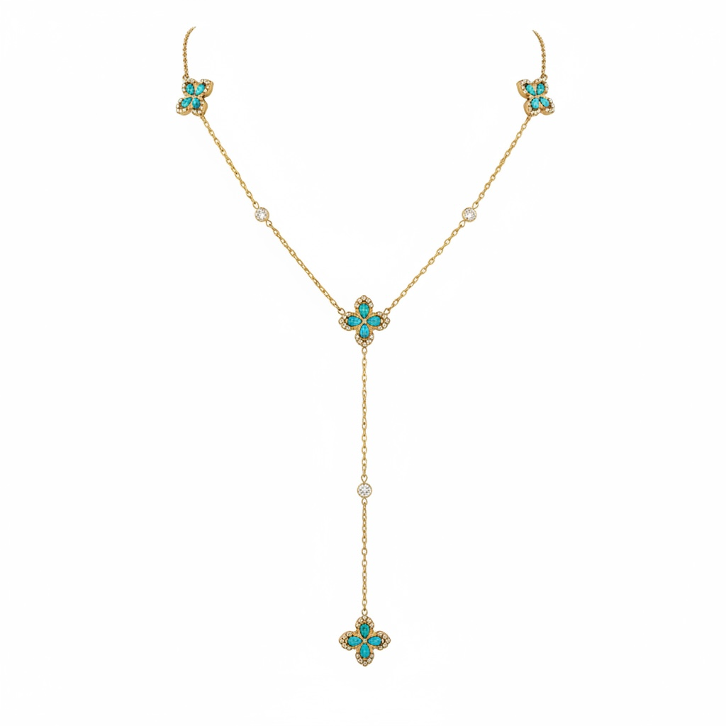 Collier Y Amely bleu