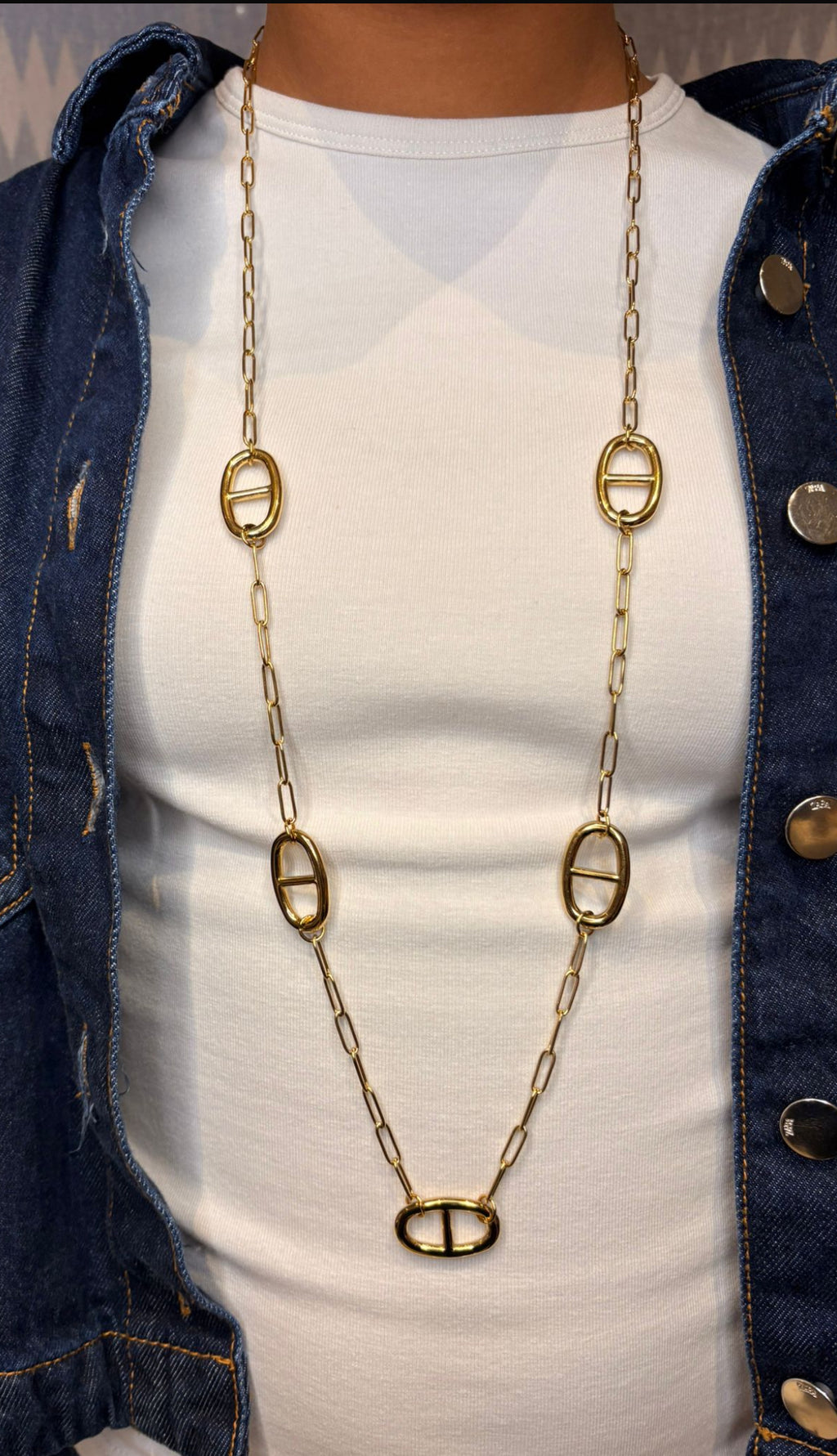 Sautoir maille marine Inès