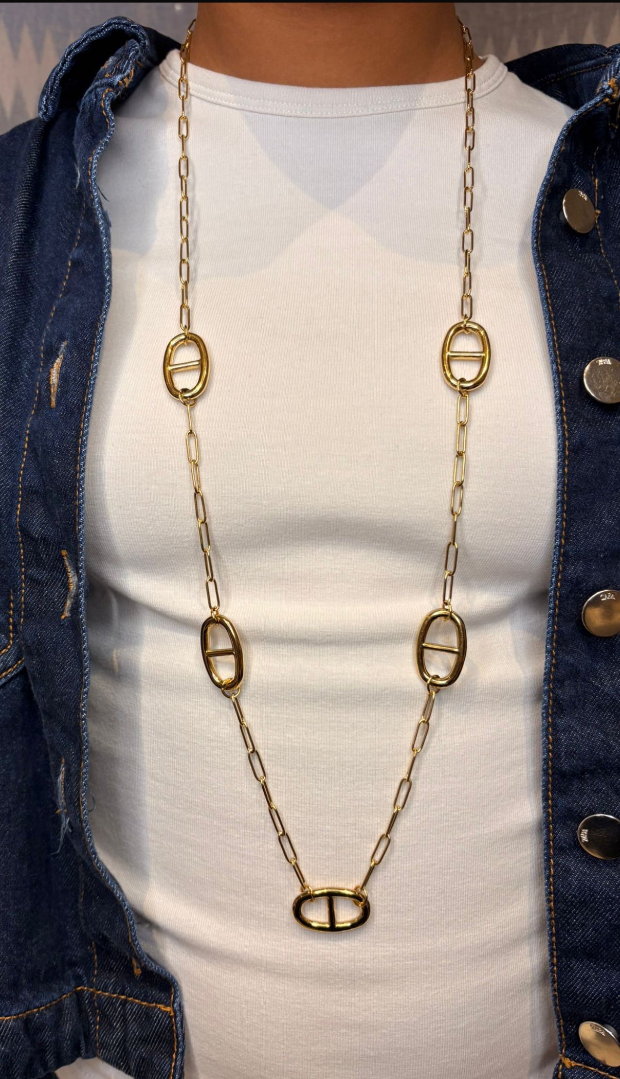 Sautoir maille marine Inès