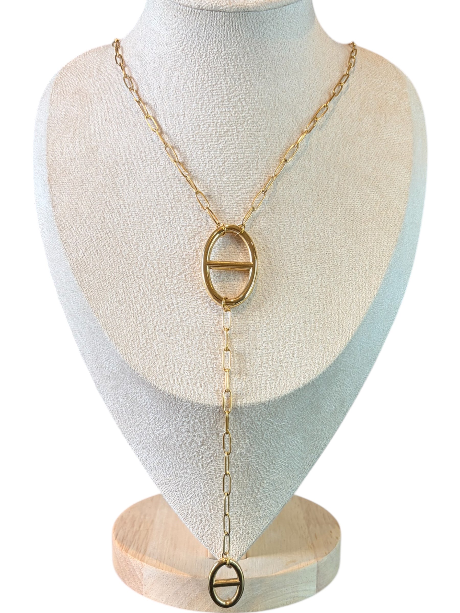 Sautoir maille marine Leony