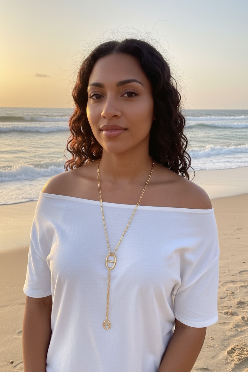 Sautoir maille marine Leony