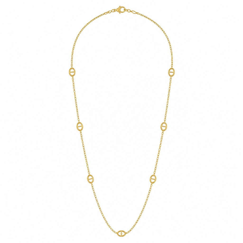 Sautoir Elodie mini maille marine